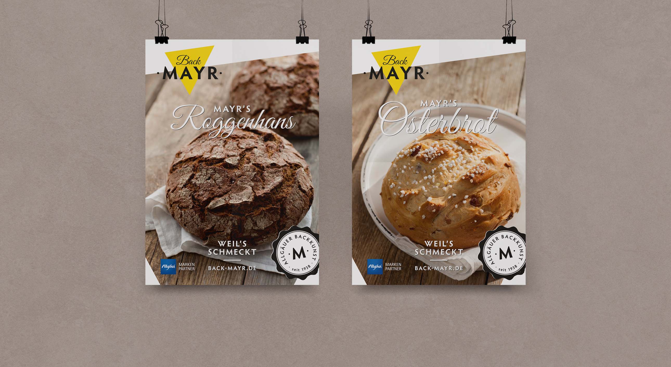 Design von Plakaten für Bäckerei Back Mayr