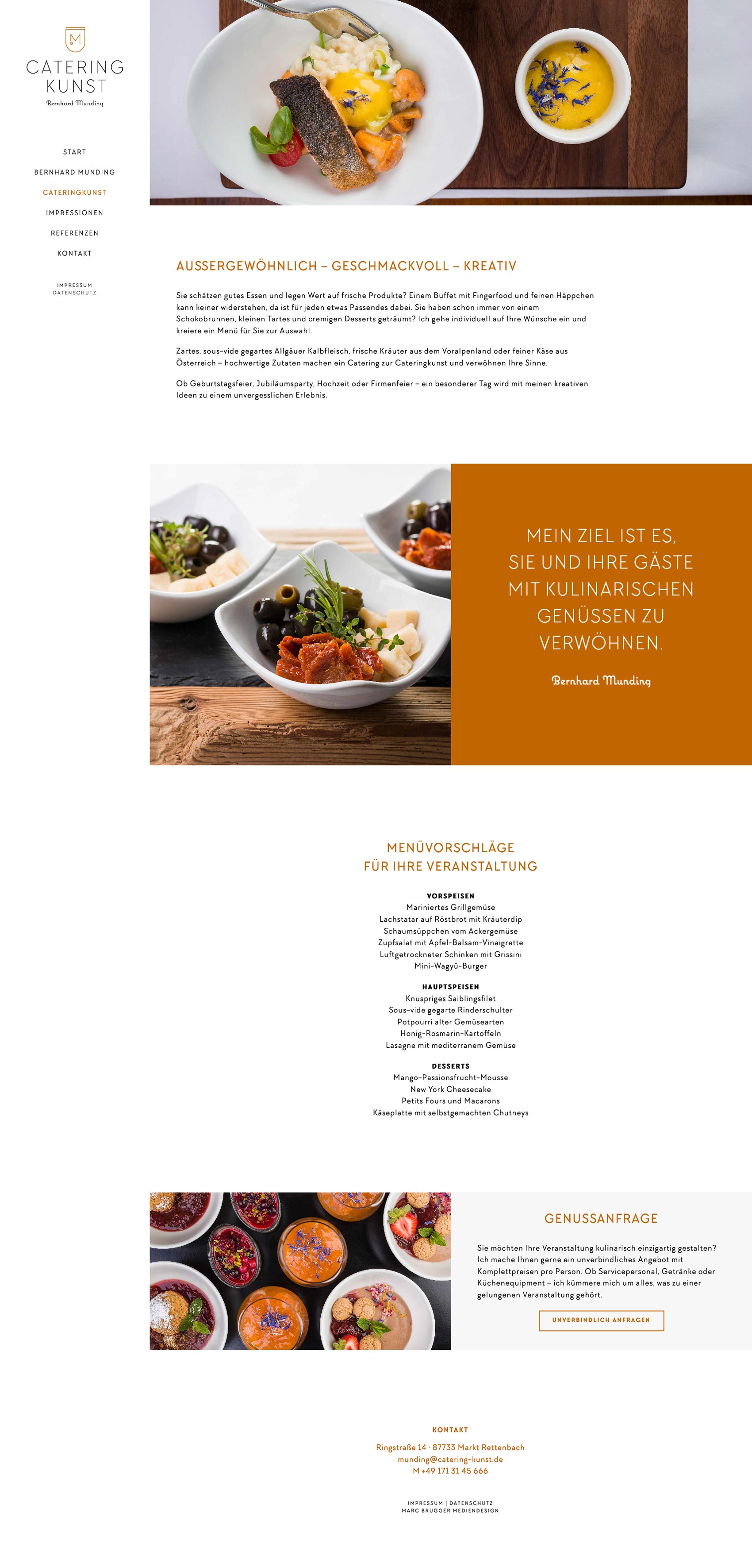 Webdesign für Cateringunternehmen Bernhard Munding aus dem Allgäu Webdesign für Cateringunternehmen Bernhard Munding aus dem Allgäu