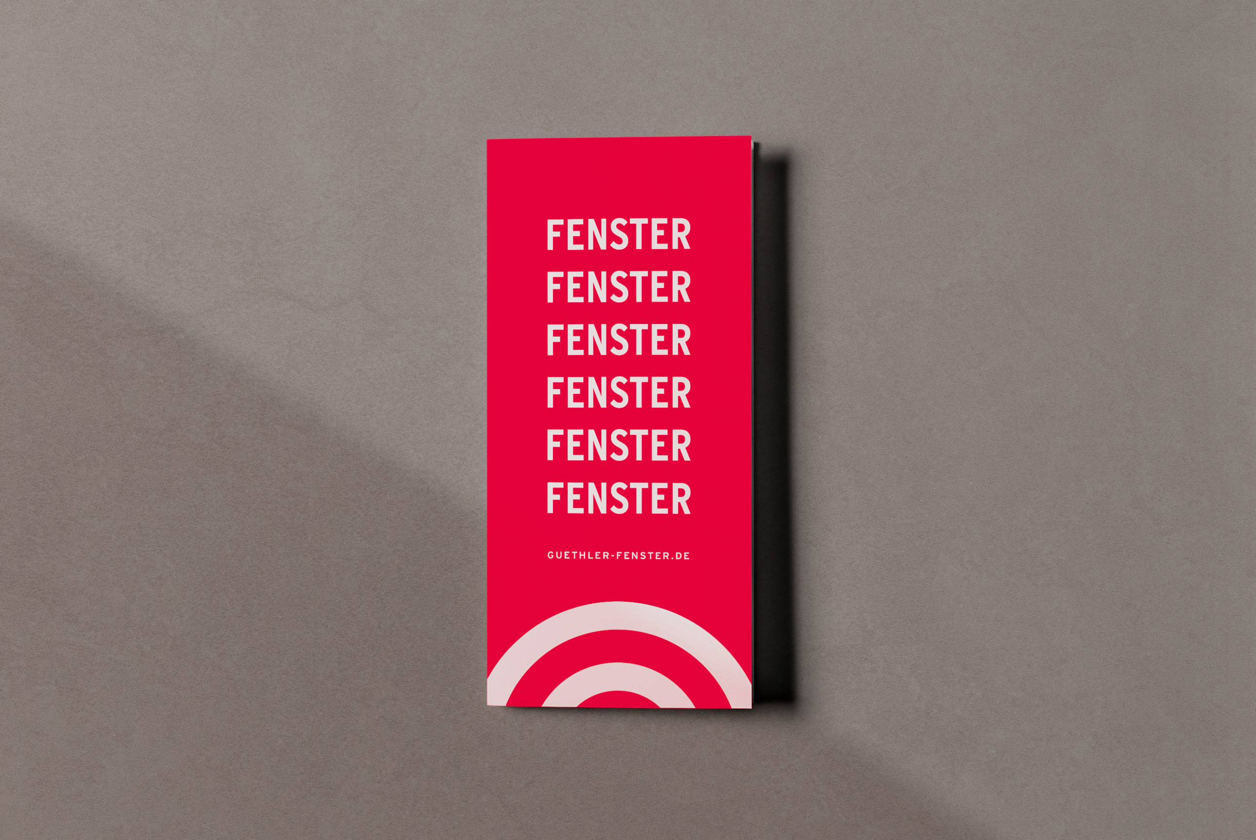 Markantes Grafikdesign mit starken Farben und Typografie für Güthler Glasfassaden Markantes Grafikdesign mit starken Farben und Typografie für Güthler Glasfassaden