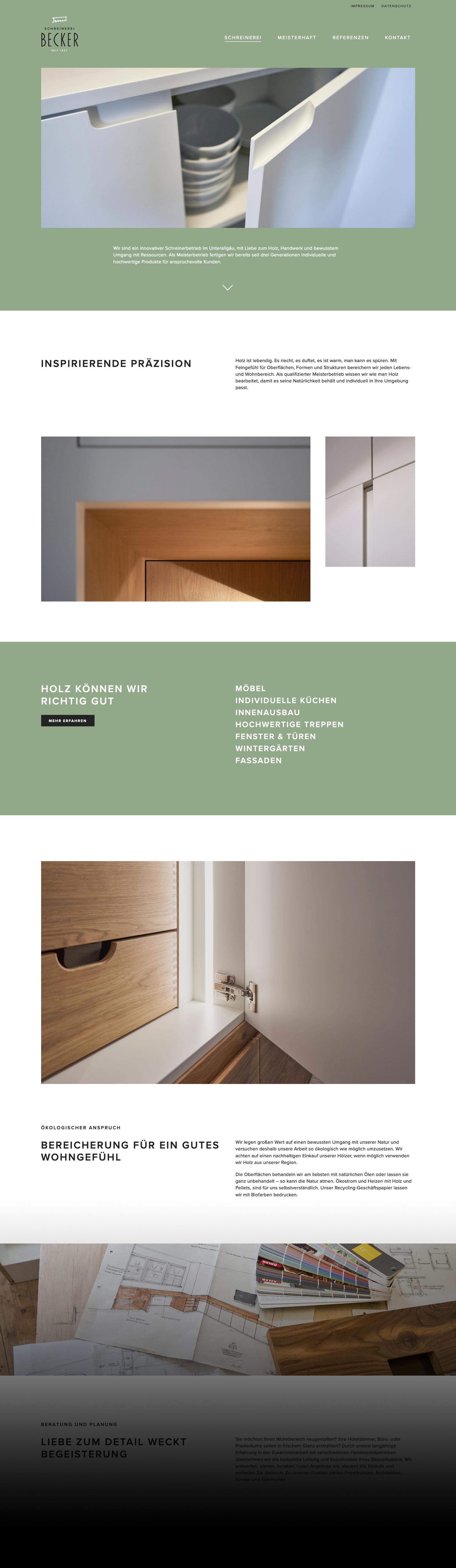 Webdesign für Schreinerei Becker aus Rammingen im Unterallgäu Webdesign für Schreinerei Becker aus Rammingen im Unterallgäu