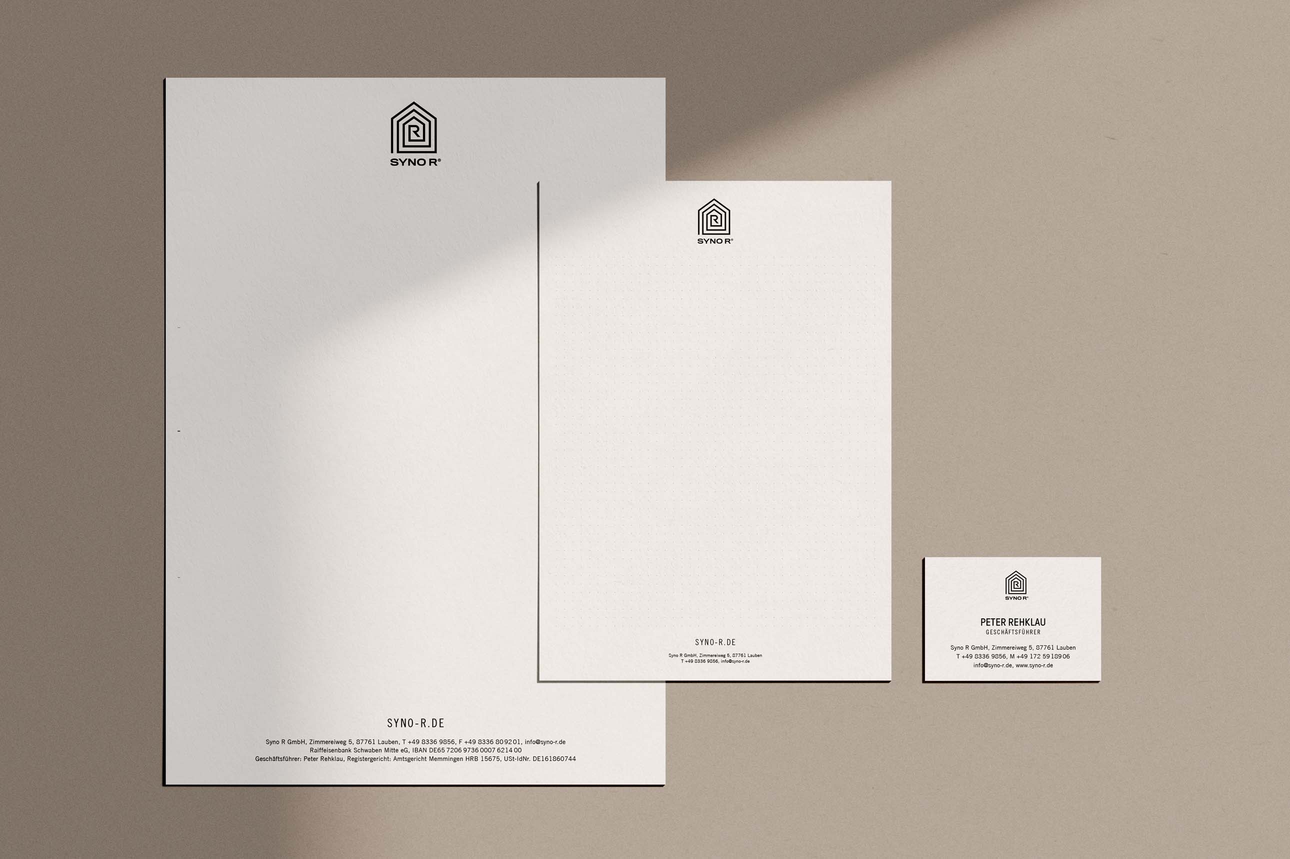 Grafikdesign der Geschäftsausstattung von Syno R im Allgäu Grafikdesign der Geschäftsausstattung von Syno R im Allgäu